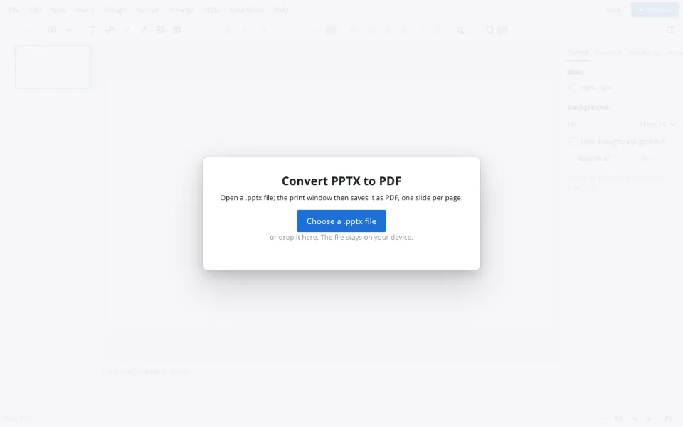PPT to PDF — picking the presentation