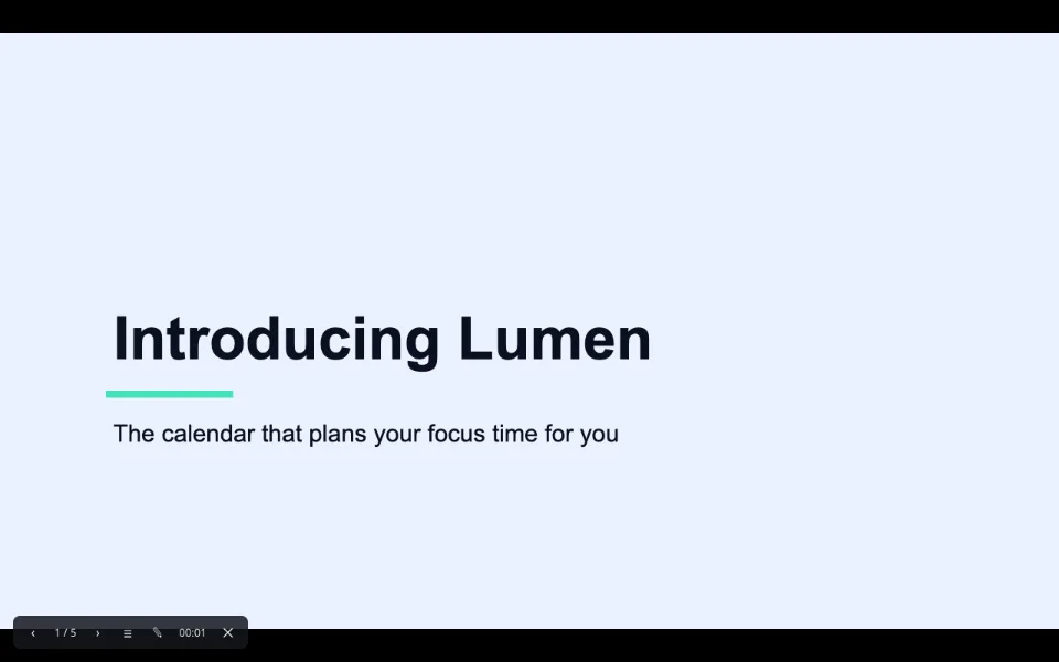A full-screen slideshow in the browser